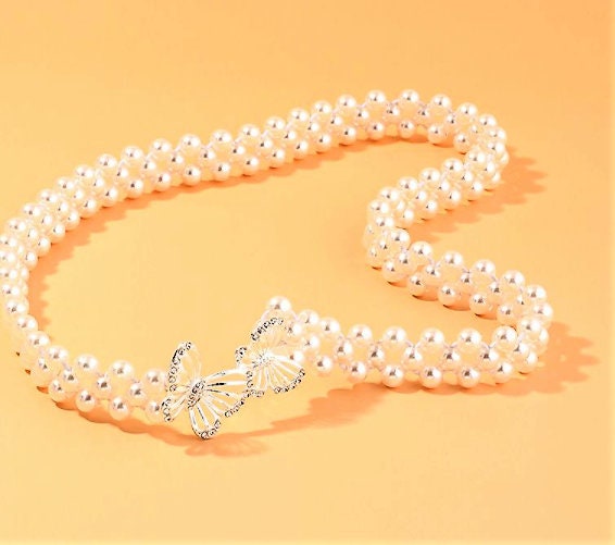 The Two Strand Butterfly Pearl Bridal Belt