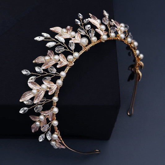 The Rose Gold Crystal and Pearl Bridal Tiara