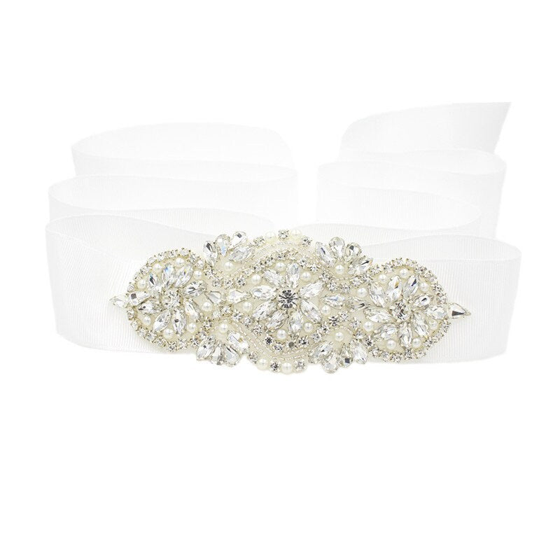 The Handmade Rhinestone & Pearl Bridal Sashay Belt