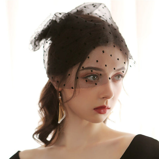 The Fish Net Style Bridal Veil In Black